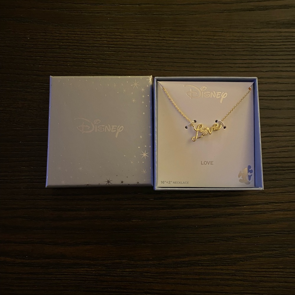 NEW Disney gold LOVE necklace